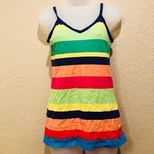 {90s} Multi-color vintage stripe camisole/tank top